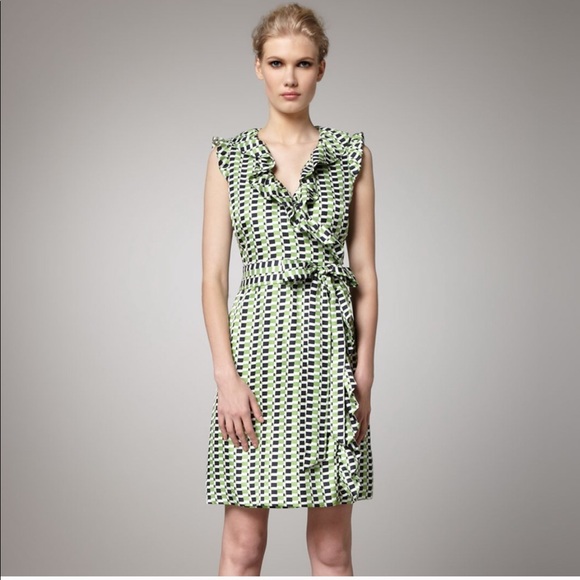 {Kate Spade} Aubrey Silk Ruffle Wrap Dress - Picture 3 of 9